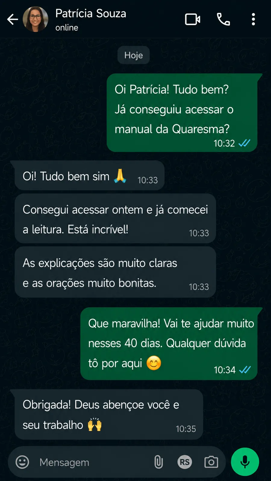 Depoimento de Patrícia Souza